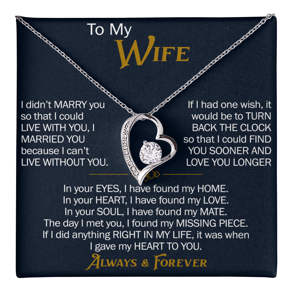 To My Wife Forever Love Necklace - Heartfelt Jewelry for Wife, Anniversary or Birthday Gift, Love Necklace