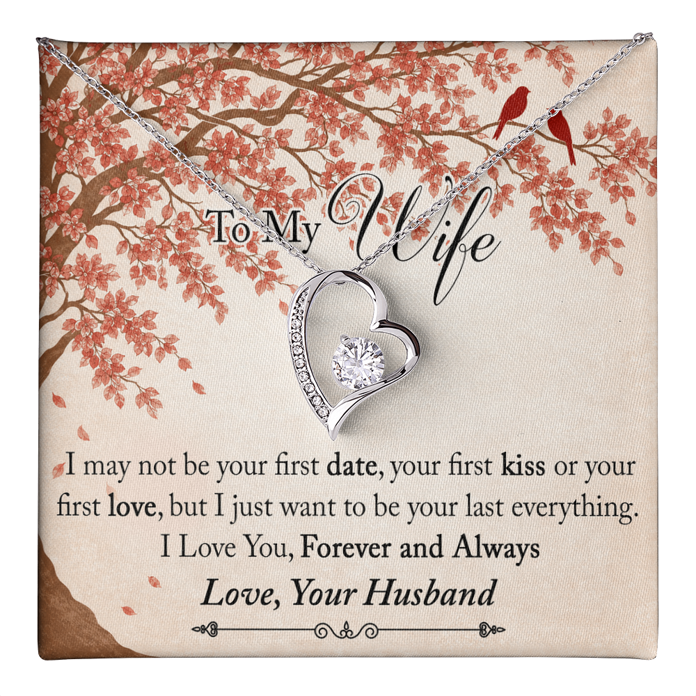To My Wife Forever Love Necklace from Husband, Meaningful Gift for Soulmate, Partner. The Unique Present for Birthday, Wedding Anniversary, X-mas or any Special Occasion.