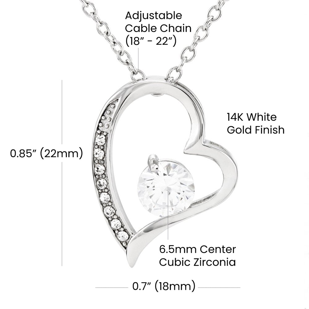 To My Bonus Daughter Forever Love Heart necklace - Birthday Xmas Gift from Bonus Mom Dad