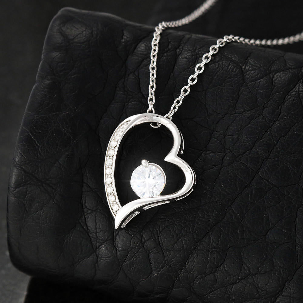 Proud Dad to Daughter Forever Love Necklace Gift for Birthday, Christmas, Back to School, Wedding or any Special Occasions. Best Gift from Father