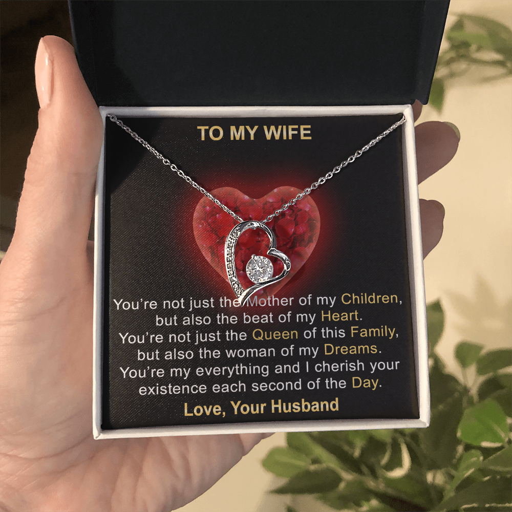 Surprise Your Wife Trending Gifts - Mother of My Children Forever Love Heart Necklace for Soulmate, Birthday, Christmas or any Special Occasion