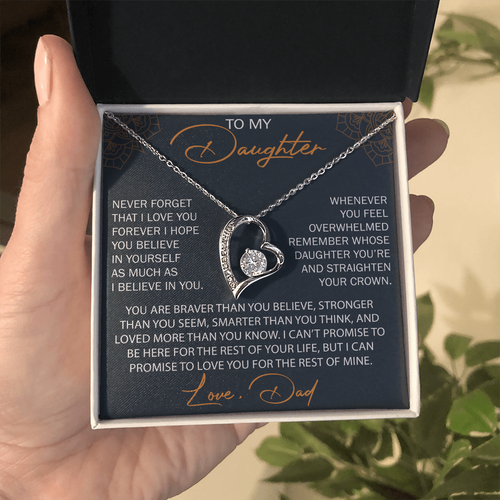 To My Daughter from Dad, Forever Love Necklace Necklace, Never Forget that I Love You