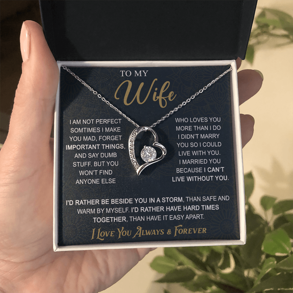 To My Wife Gift from Husband - Forever Love Necklace for Soulmate - Meaningful Gift for Birthday Valentine Wedding Anniversary.