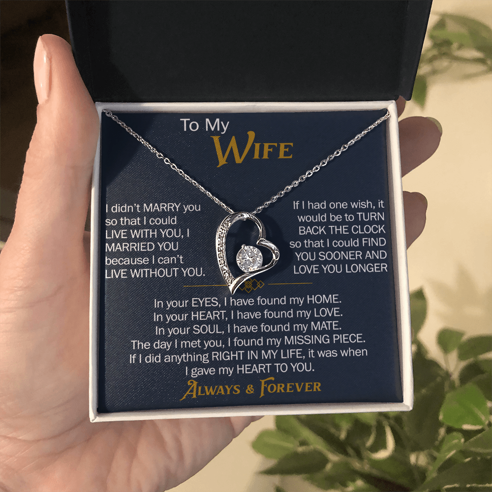 To My Wife Forever Love Necklace - Heartfelt Jewelry for Wife, Anniversary or Birthday Gift, Love Necklace