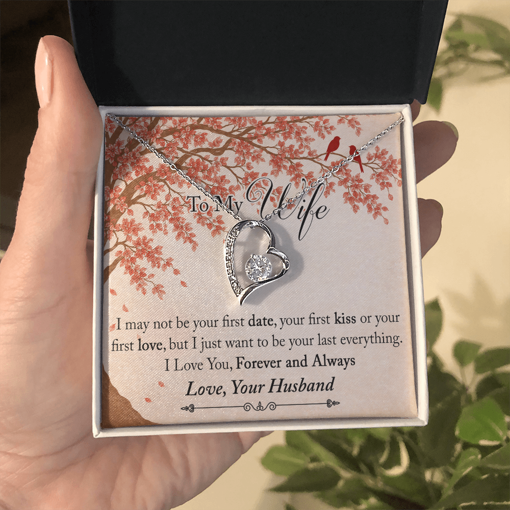 To My Wife Forever Love Necklace from Husband, Meaningful Gift for Soulmate, Partner. The Unique Present for Birthday, Wedding Anniversary, X-mas or any Special Occasion.