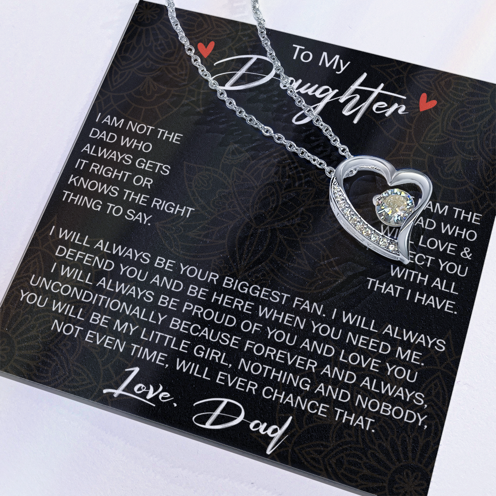 Forever Love Necklace For Loving Daughter from Dad - Unique Birthday Gift for Daughter, Graduation Gift for Little Girl