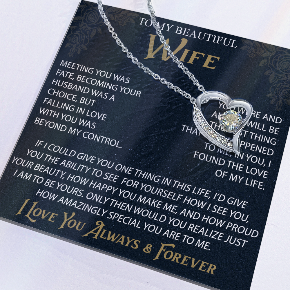 To My Wife Forever Love Necklace, Christmas Gifts For Women, Anniversary Gift For Wife