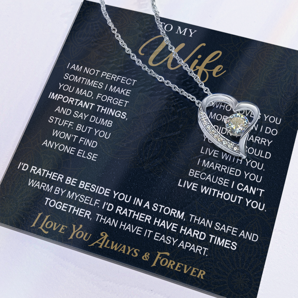 To My Wife Gift from Husband - Forever Love Necklace for Soulmate - Meaningful Gift for Birthday Valentine Wedding Anniversary.