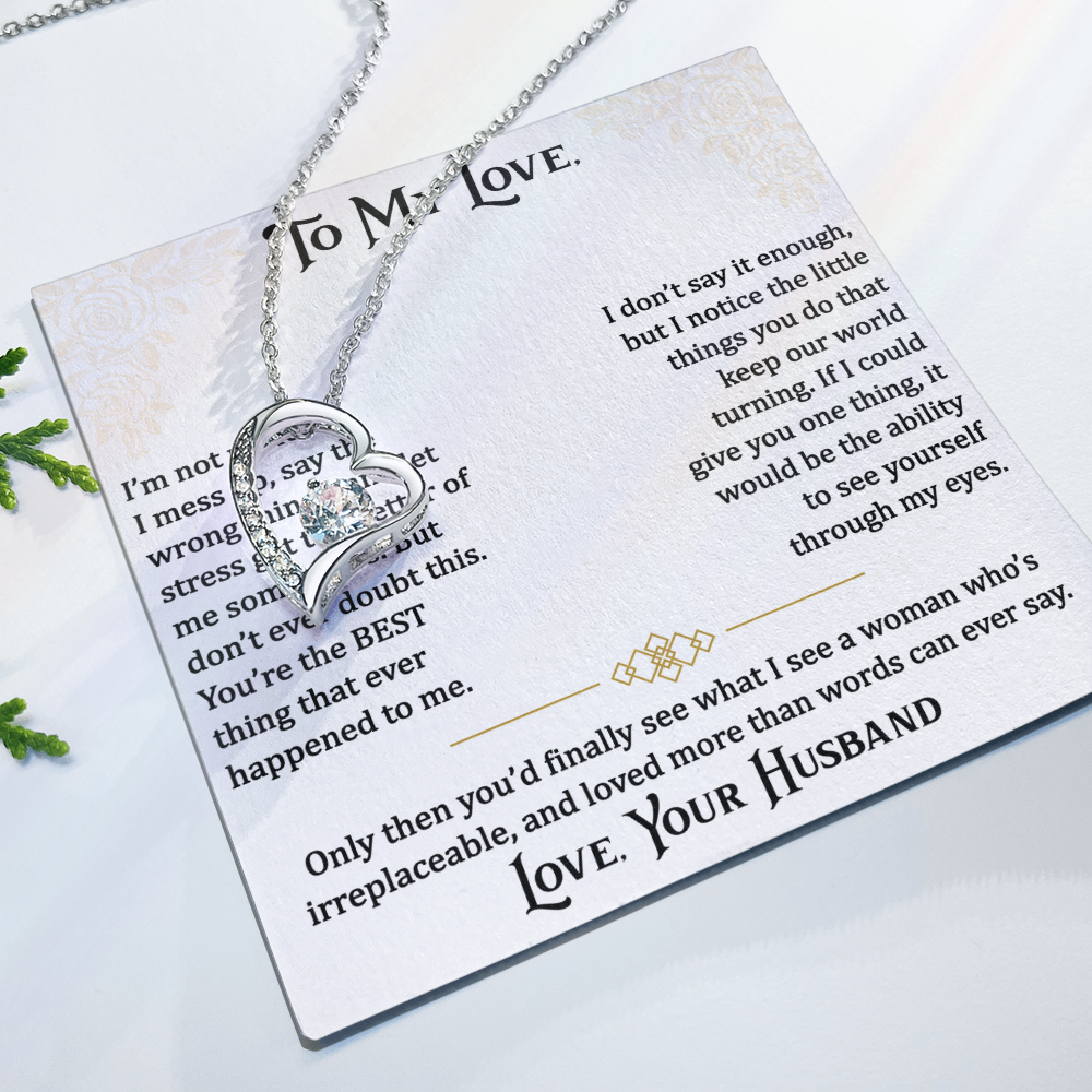 Gifts for Love, Forever Love Necklace for Wife From Husband, Anniversary Jewelry, Christmas Birthday for Her