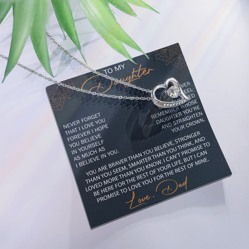 To My Daughter from Dad, Forever Love Necklace Necklace, Never Forget that I Love You