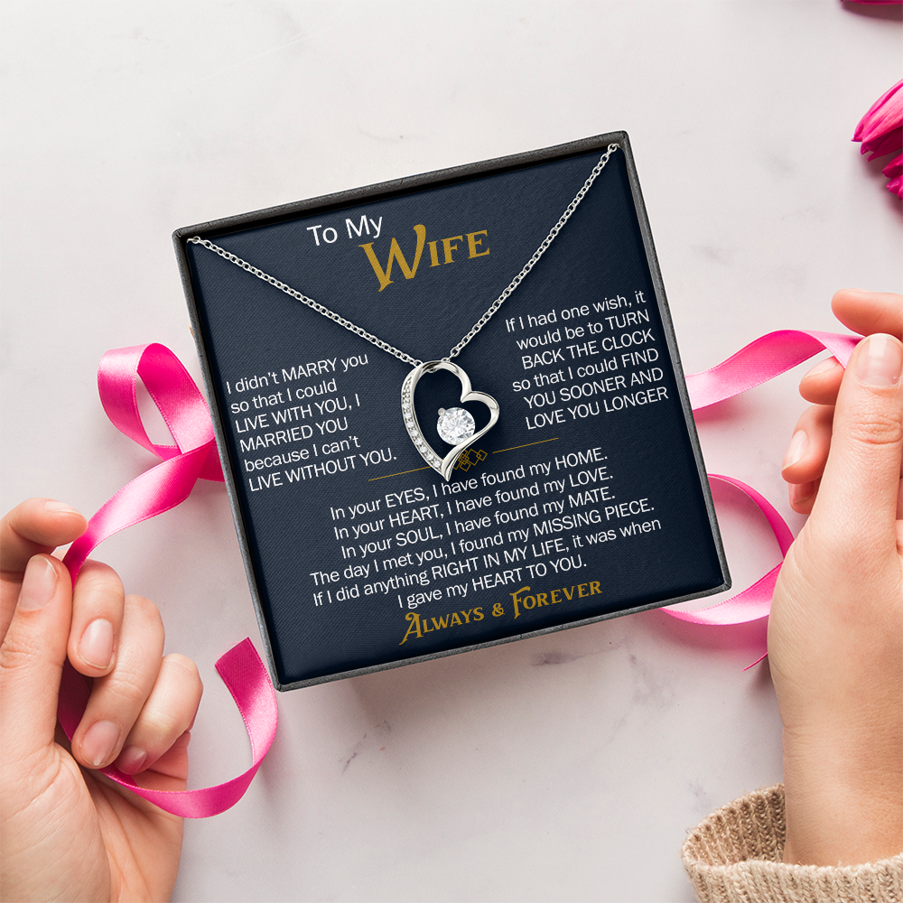 To My Wife Forever Love Necklace - Heartfelt Jewelry for Wife, Anniversary or Birthday Gift, Love Necklace