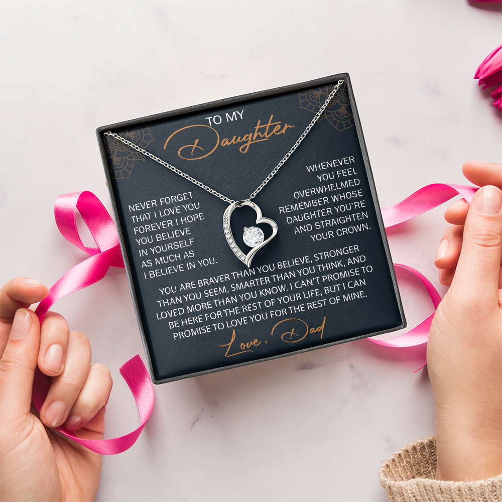 To My Daughter from Dad, Forever Love Necklace Necklace, Never Forget that I Love You
