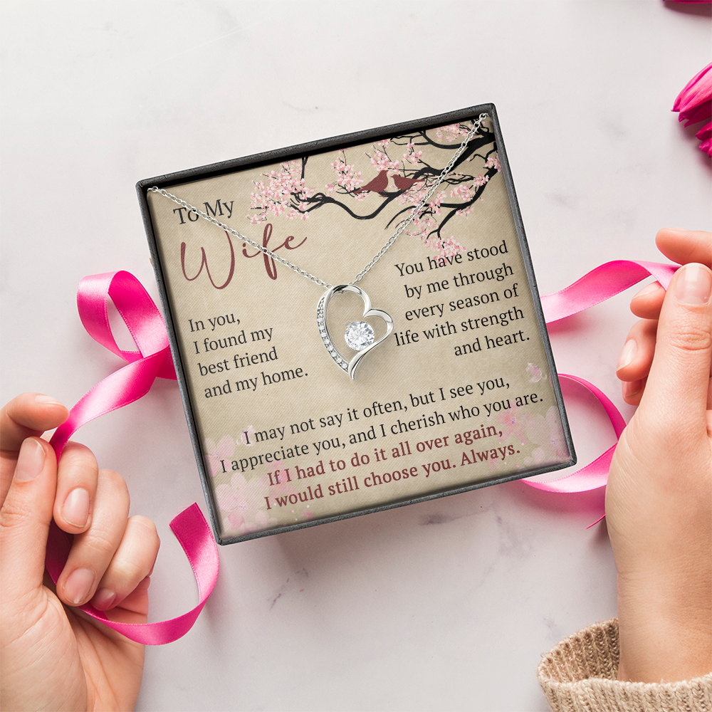 Wife Necklace Anniversary Gift Birthday Present For Her, Forever Love Necklace Romantic Keepsake from Husband