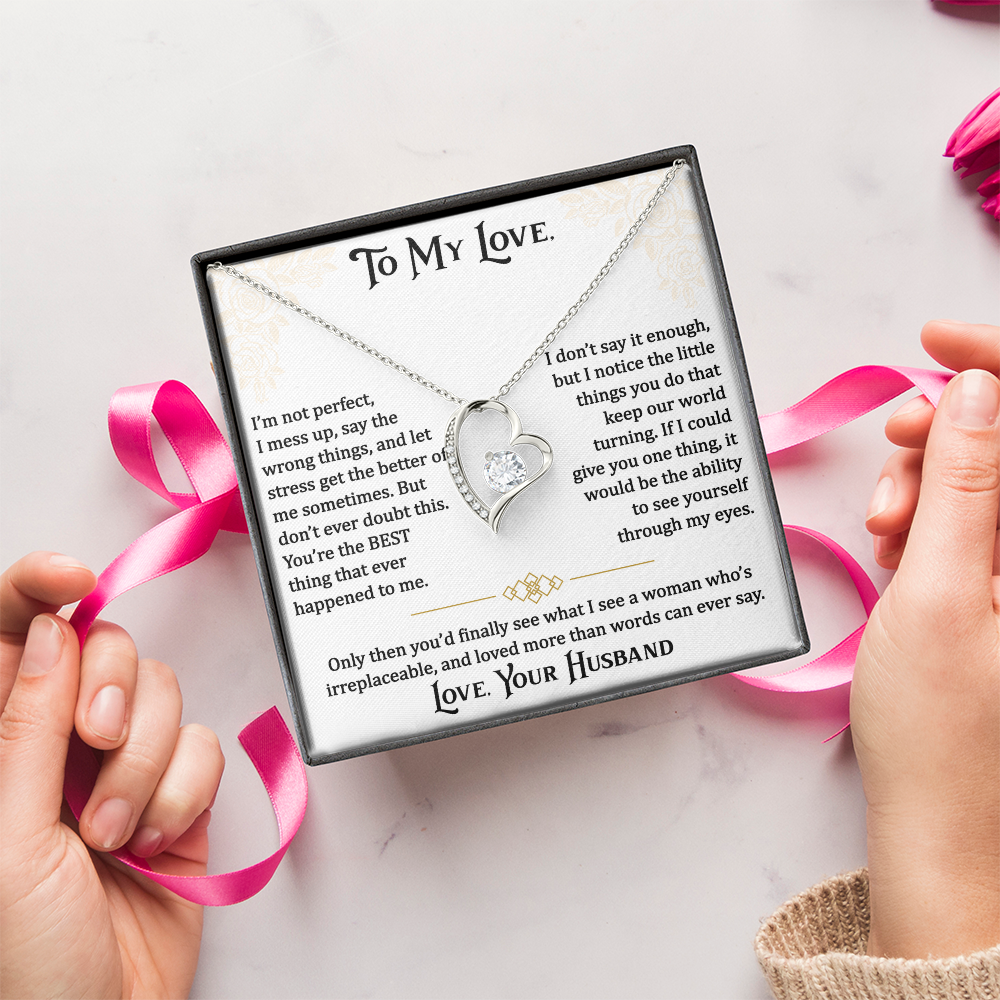 Gifts for Love, Forever Love Necklace for Wife From Husband, Anniversary Jewelry, Christmas Birthday for Her