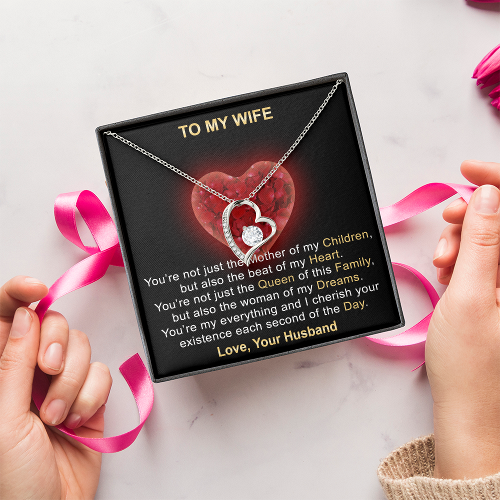 Surprise Your Wife Trending Gifts - Mother of My Children Forever Love Heart Necklace for Soulmate, Birthday, Christmas or any Special Occasion