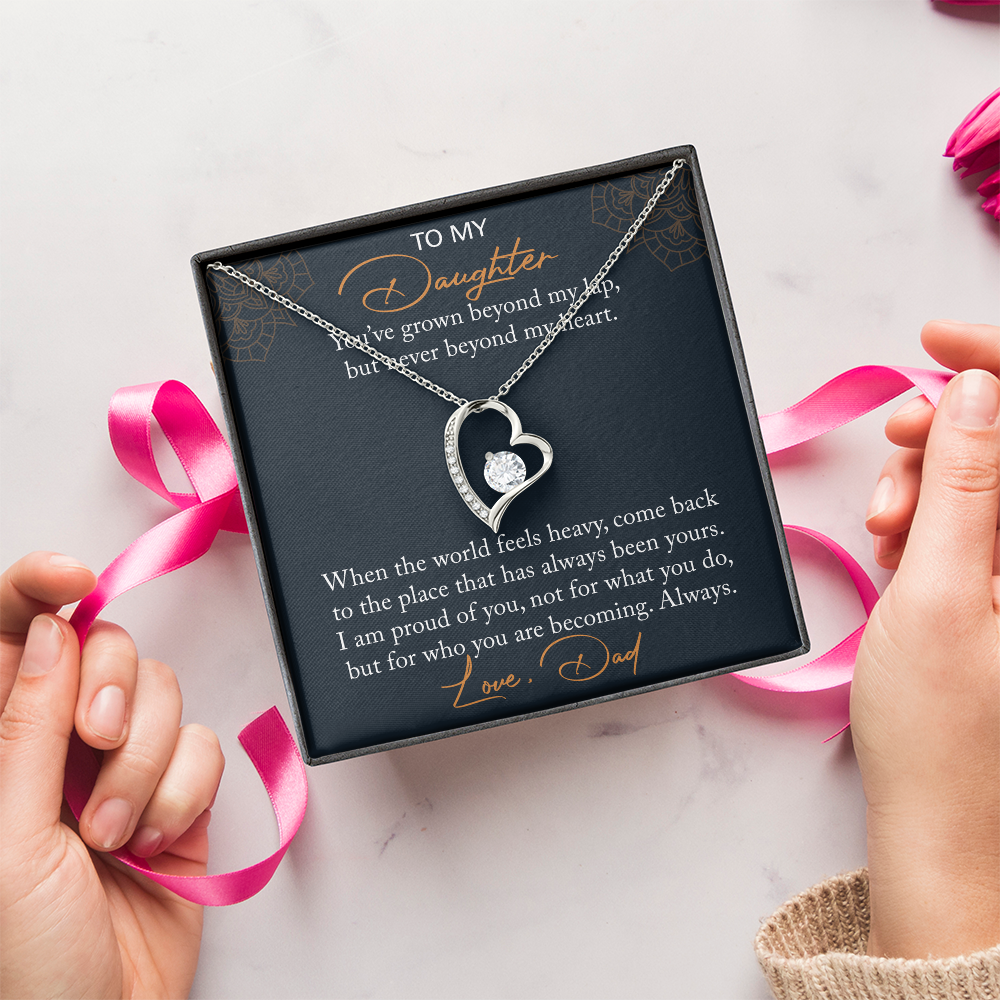 Dad To Daughter Necklace Heartfelt Birthday Gift For Adult Daughter Graduation Jewelry Wedding Keepsake Present