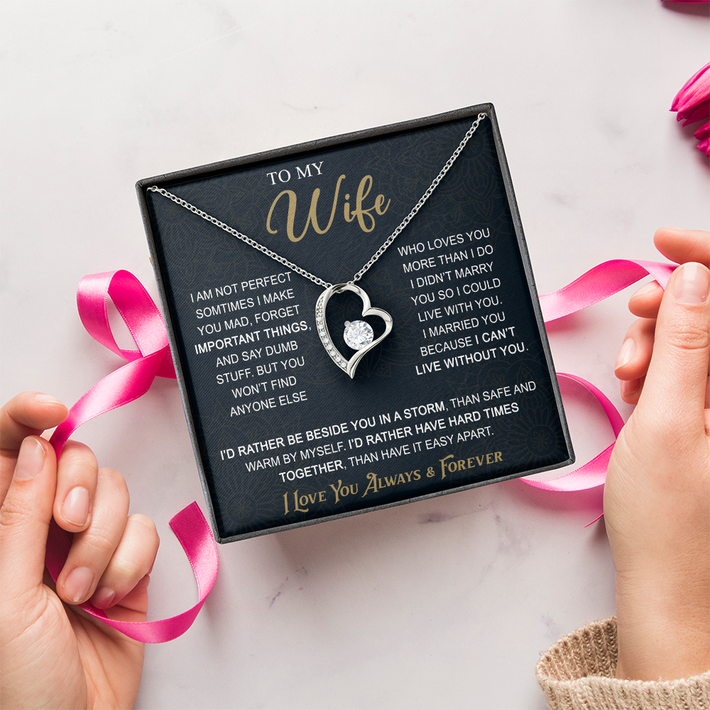 To My Wife Gift from Husband - Forever Love Necklace for Soulmate - Meaningful Gift for Birthday Valentine Wedding Anniversary.