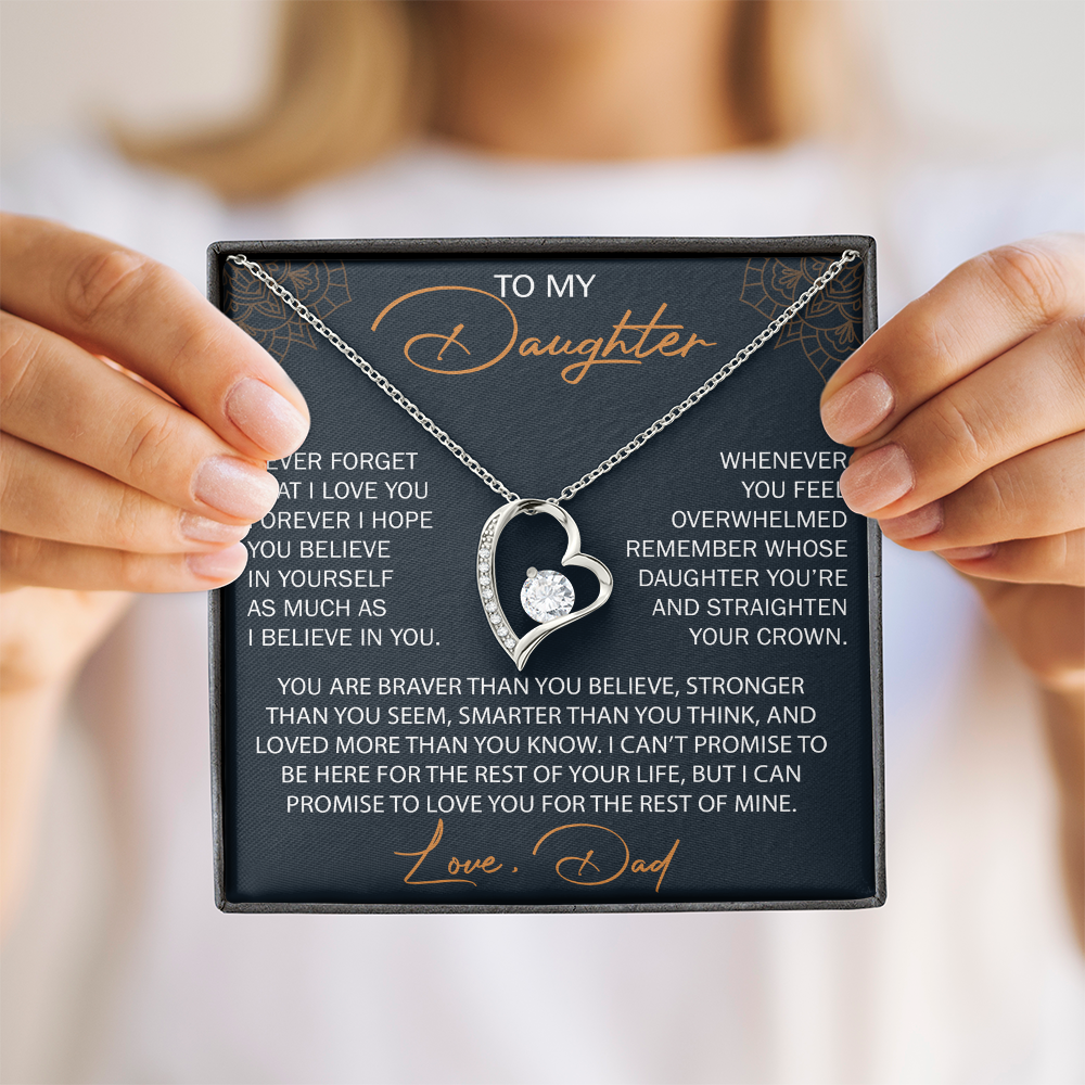 To My Daughter from Dad, Forever Love Necklace Necklace, Never Forget that I Love You