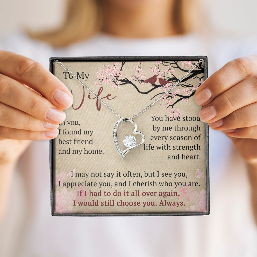 Wife Necklace Anniversary Gift Birthday Present For Her, Forever Love Necklace Romantic Keepsake from Husband