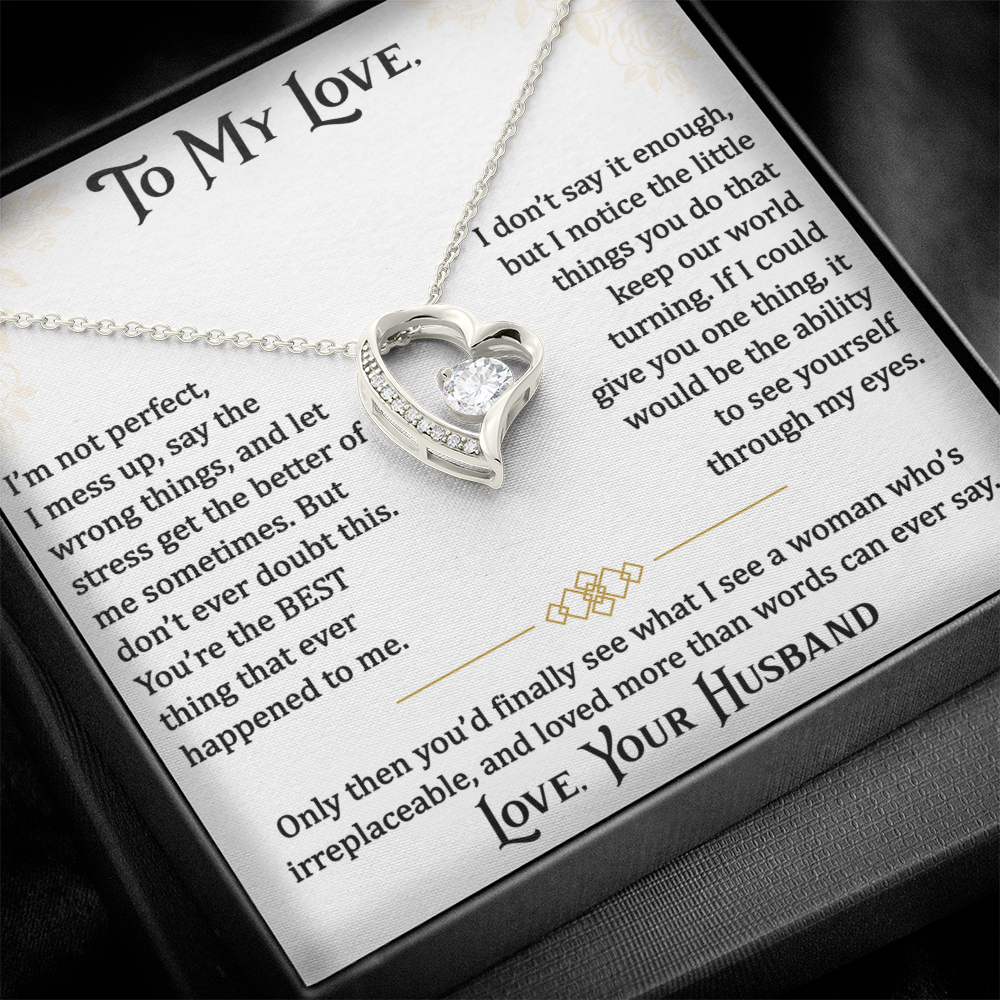 Gifts for Love, Forever Love Necklace for Wife From Husband, Anniversary Jewelry, Christmas Birthday for Her