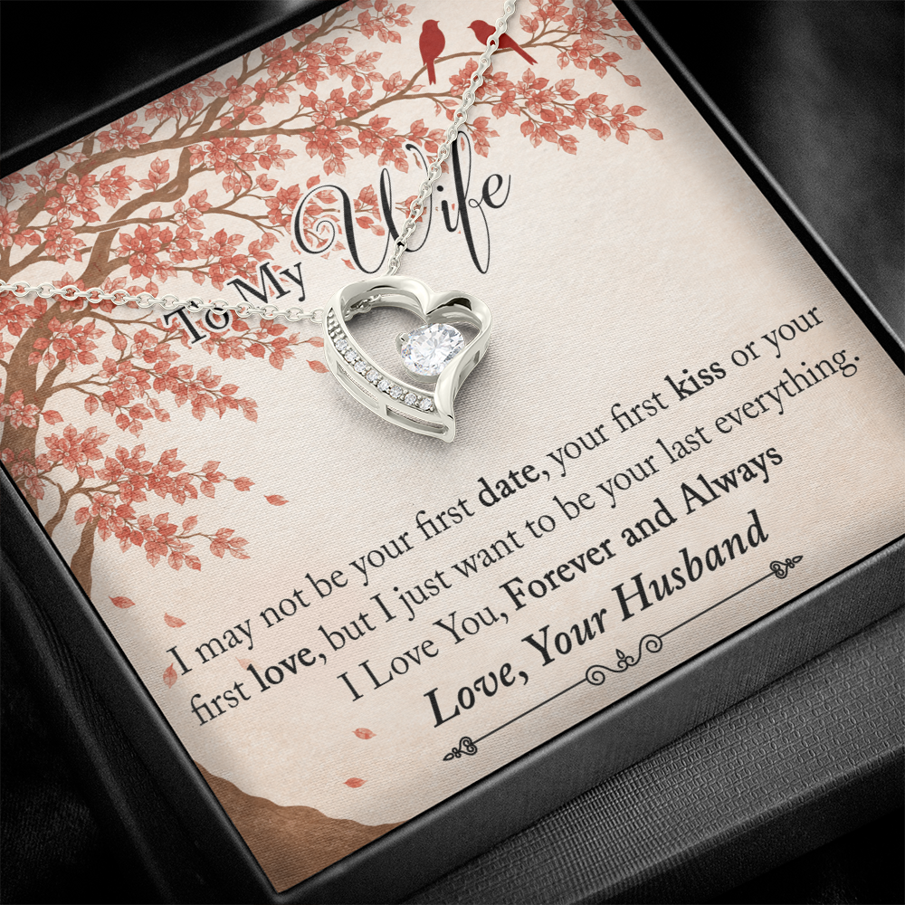 To My Wife Forever Love Necklace from Husband, Meaningful Gift for Soulmate, Partner. The Unique Present for Birthday, Wedding Anniversary, X-mas or any Special Occasion.