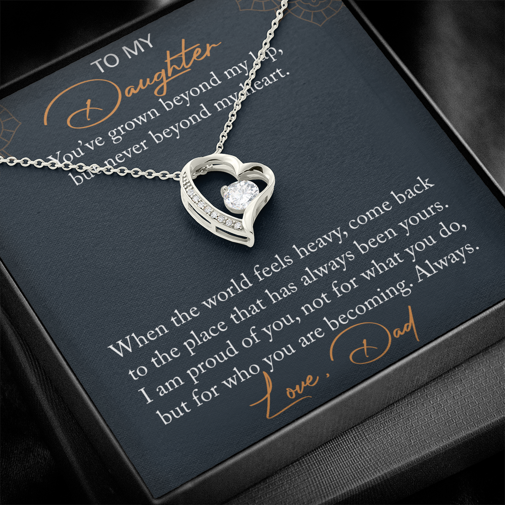 Dad To Daughter Necklace Heartfelt Birthday Gift For Adult Daughter Graduation Jewelry Wedding Keepsake Present