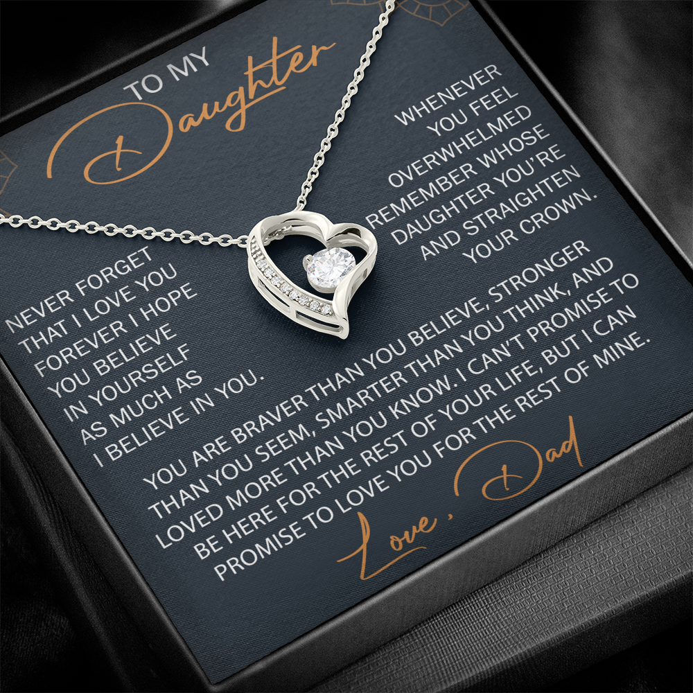 To My Daughter from Dad, Forever Love Necklace Necklace, Never Forget that I Love You