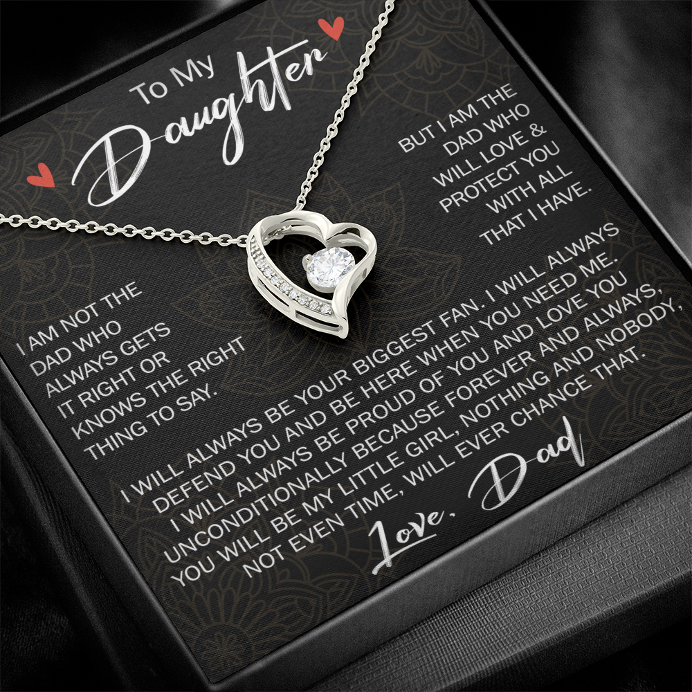 Forever Love Necklace For Loving Daughter from Dad - Unique Birthday Gift for Daughter, Graduation Gift for Little Girl
