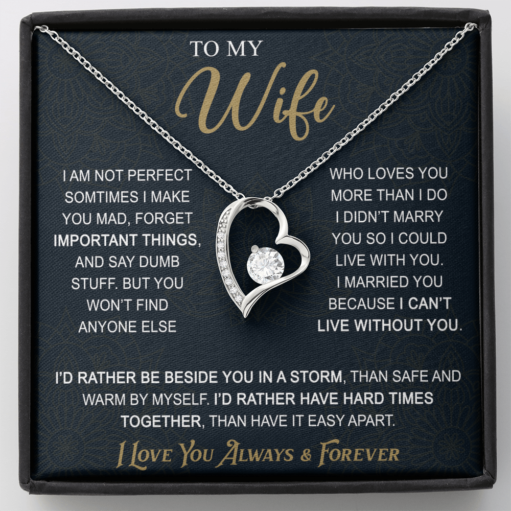 To My Wife Gift from Husband - Forever Love Necklace for Soulmate - Meaningful Gift for Birthday Valentine Wedding Anniversary.