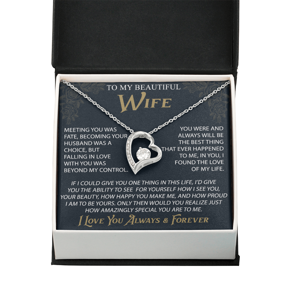 To My Wife Forever Love Necklace, Christmas Gifts For Women, Anniversary Gift For Wife