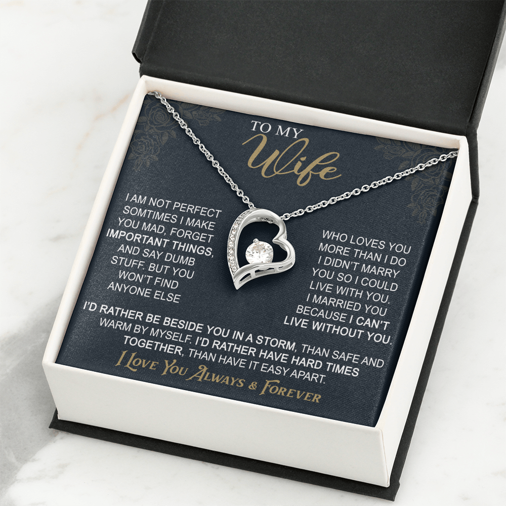 To My Wife Forever Love Necklace From Husband, Wife Gift Necklace For Women Necklace For Wife