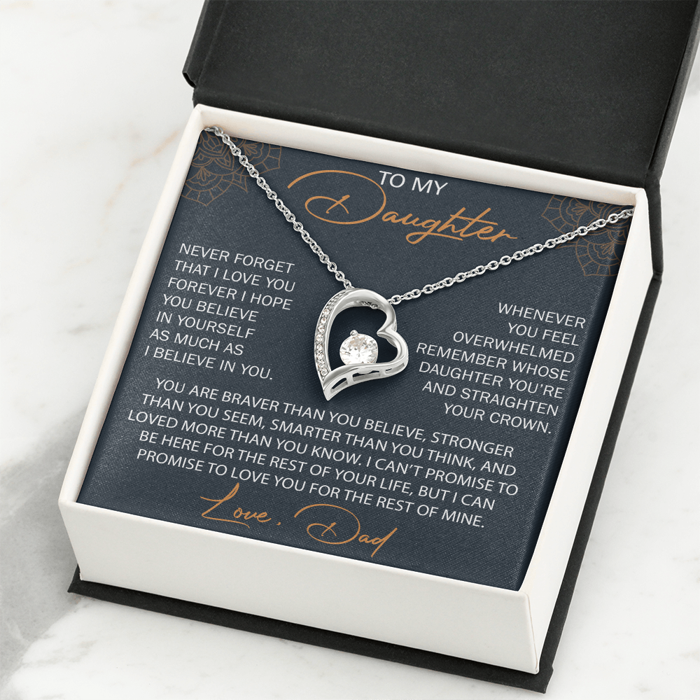 To My Daughter from Dad, Forever Love Necklace Necklace, Never Forget that I Love You