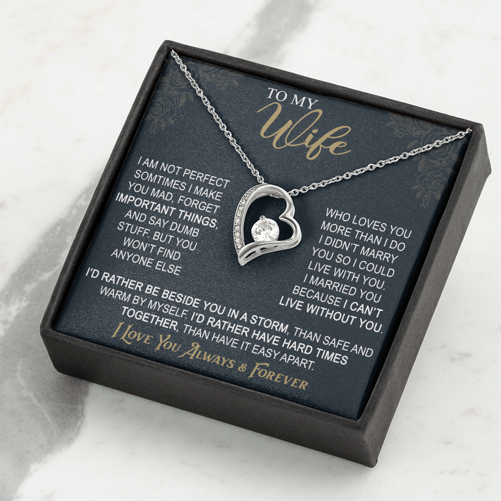 To My Wife Forever Love Necklace From Husband, Wife Gift Necklace For Women Necklace For Wife