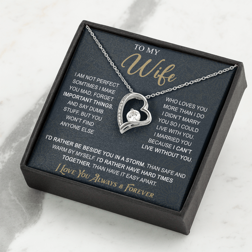 To My Wife Gift from Husband - Forever Love Necklace for Soulmate - Meaningful Gift for Birthday Valentine Wedding Anniversary.