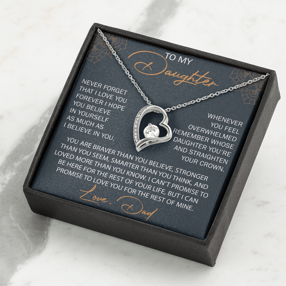 To My Daughter from Dad, Forever Love Necklace Necklace, Never Forget that I Love You