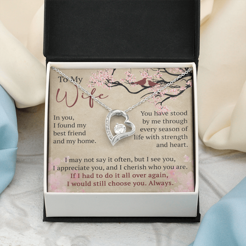 Wife Necklace Anniversary Gift Birthday Present For Her, Forever Love Necklace Romantic Keepsake from Husband