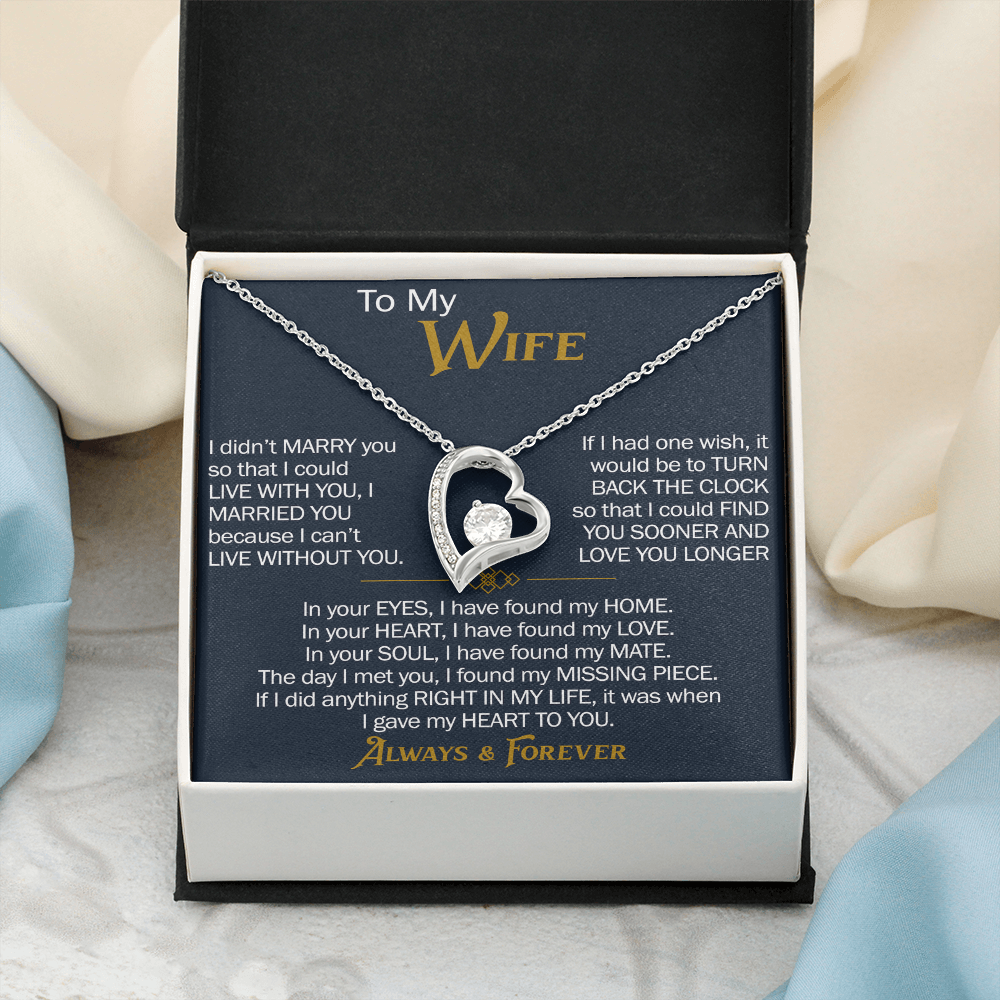 To My Wife Forever Love Necklace - Heartfelt Jewelry for Wife, Anniversary or Birthday Gift, Love Necklace