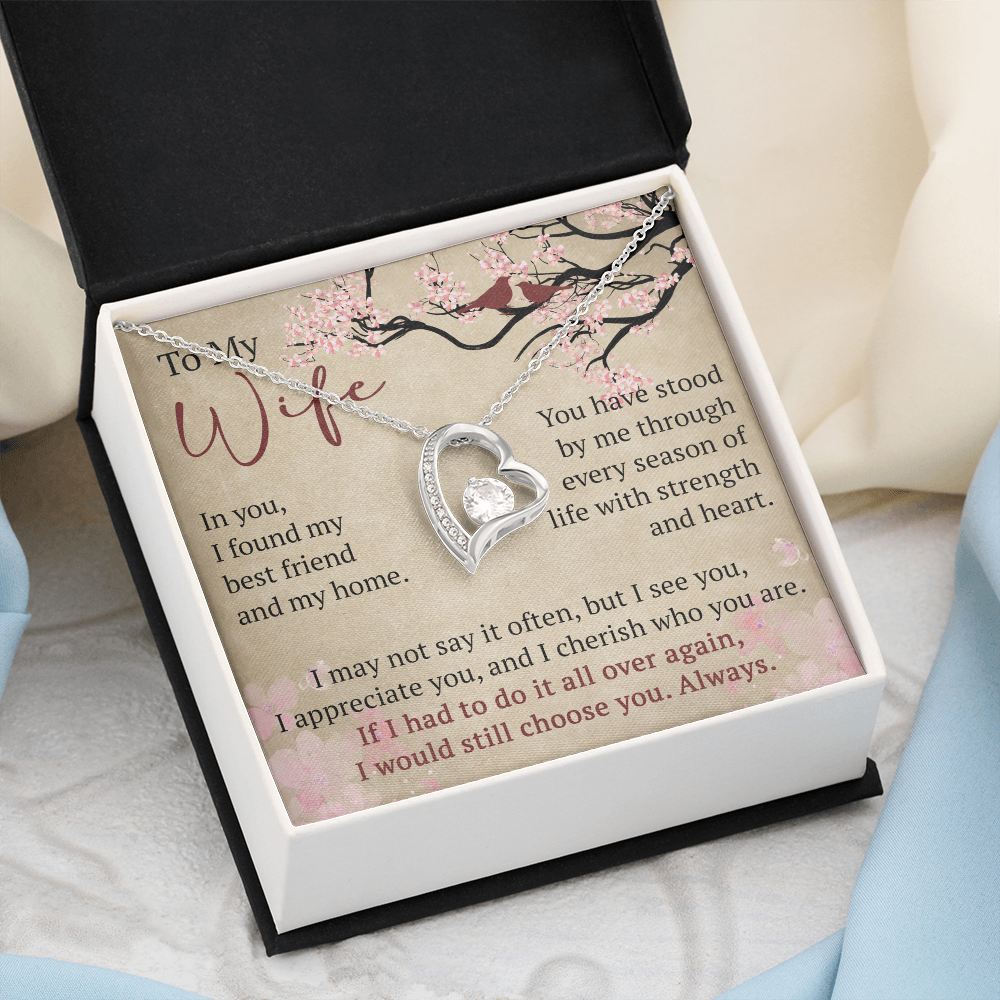 Wife Necklace Anniversary Gift Birthday Present For Her, Forever Love Necklace Romantic Keepsake from Husband