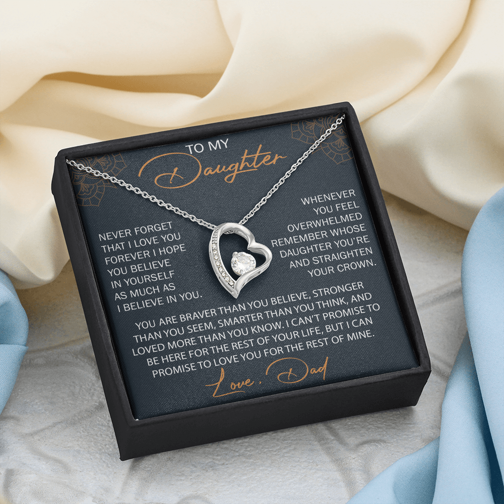 To My Daughter from Dad, Forever Love Necklace Necklace, Never Forget that I Love You