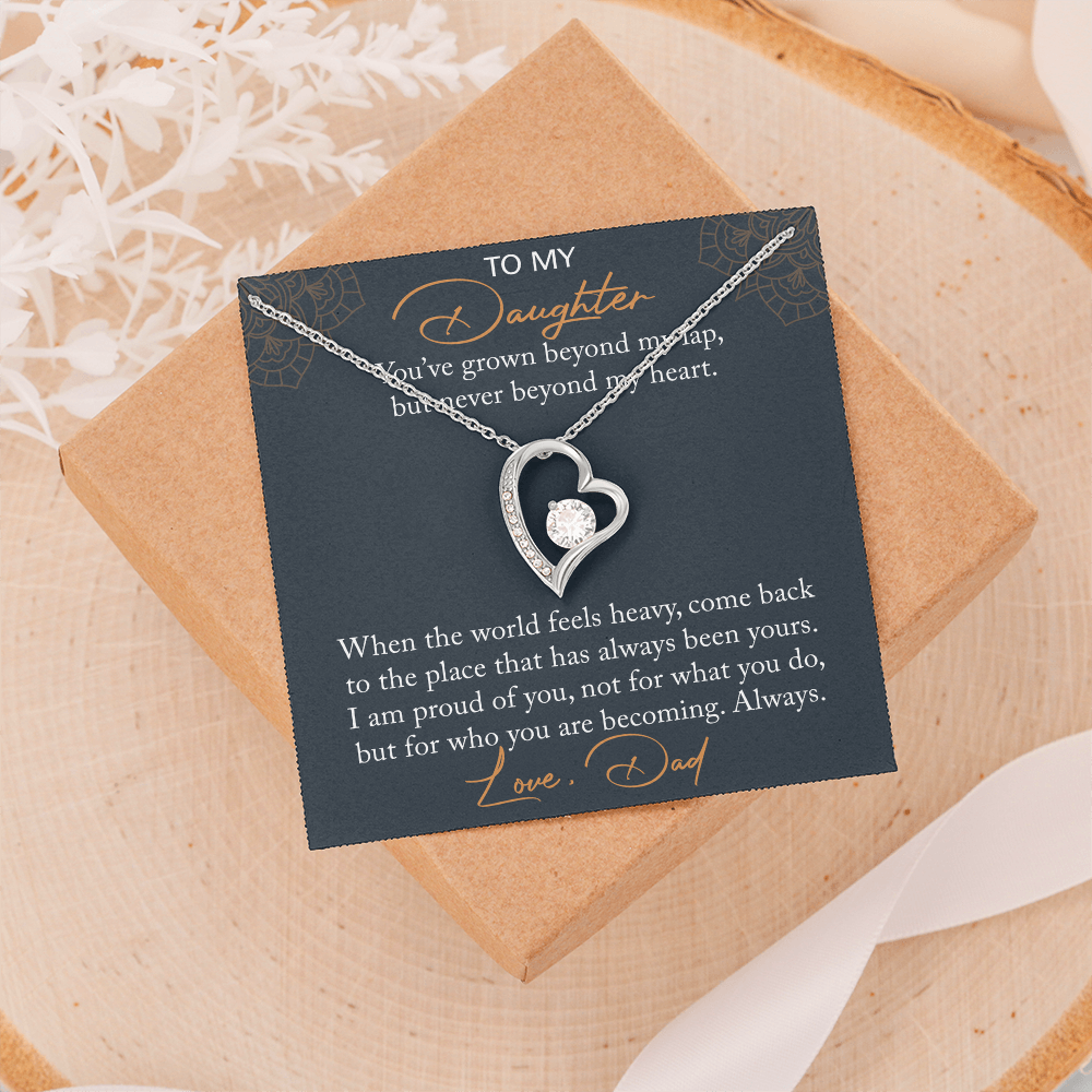 Dad To Daughter Necklace Heartfelt Birthday Gift For Adult Daughter Graduation Jewelry Wedding Keepsake Present