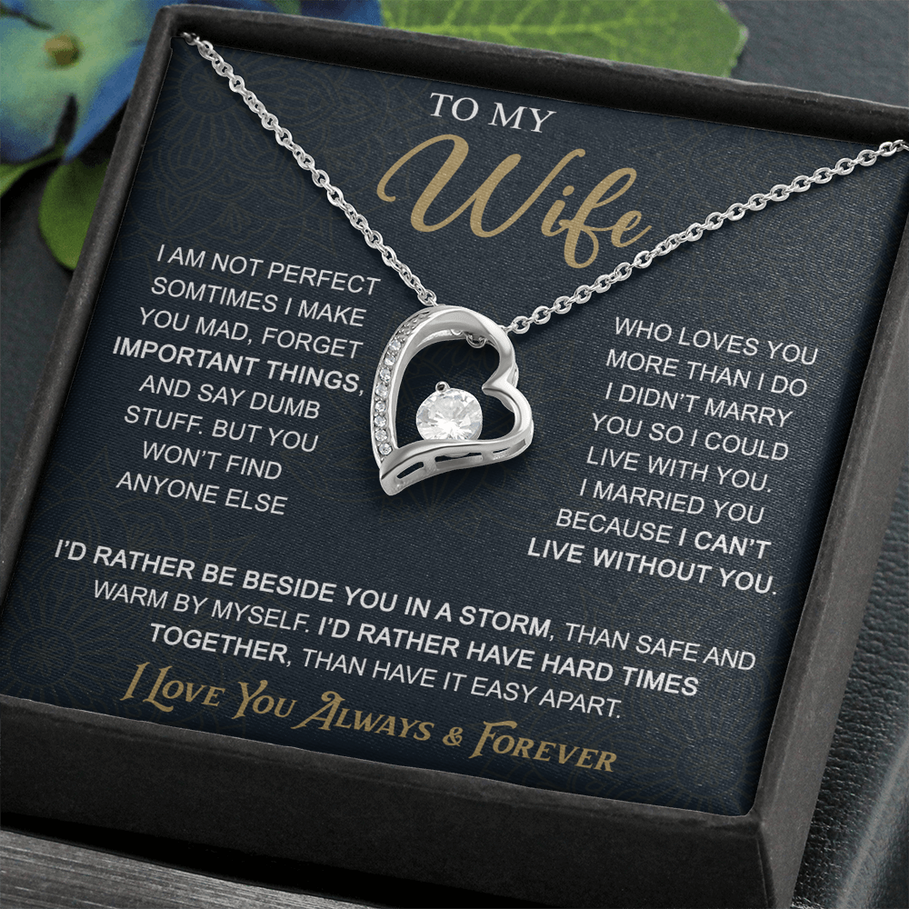 To My Wife Gift from Husband - Forever Love Necklace for Soulmate - Meaningful Gift for Birthday Valentine Wedding Anniversary.