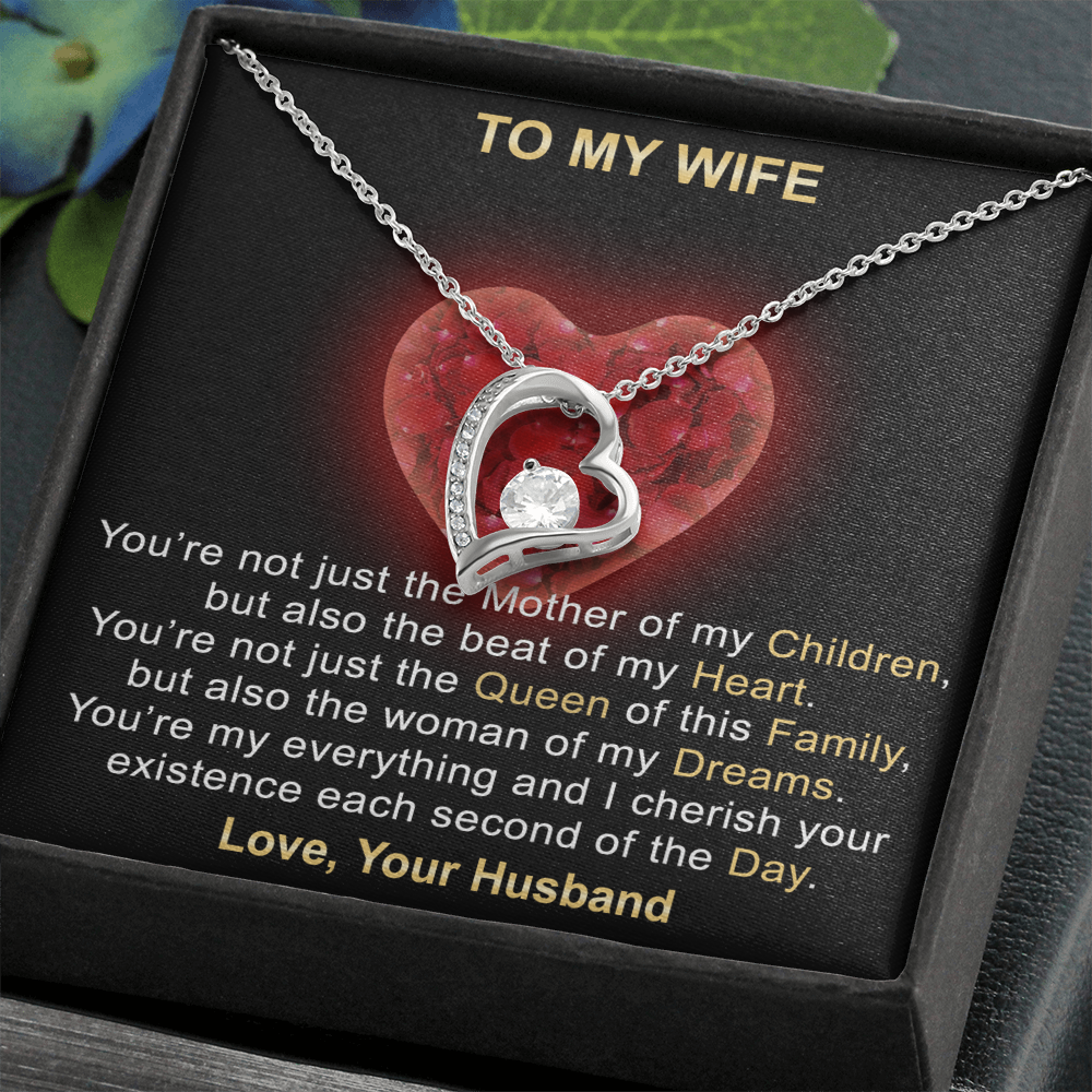 Surprise Your Wife Trending Gifts - Mother of My Children Forever Love Heart Necklace for Soulmate, Birthday, Christmas or any Special Occasion