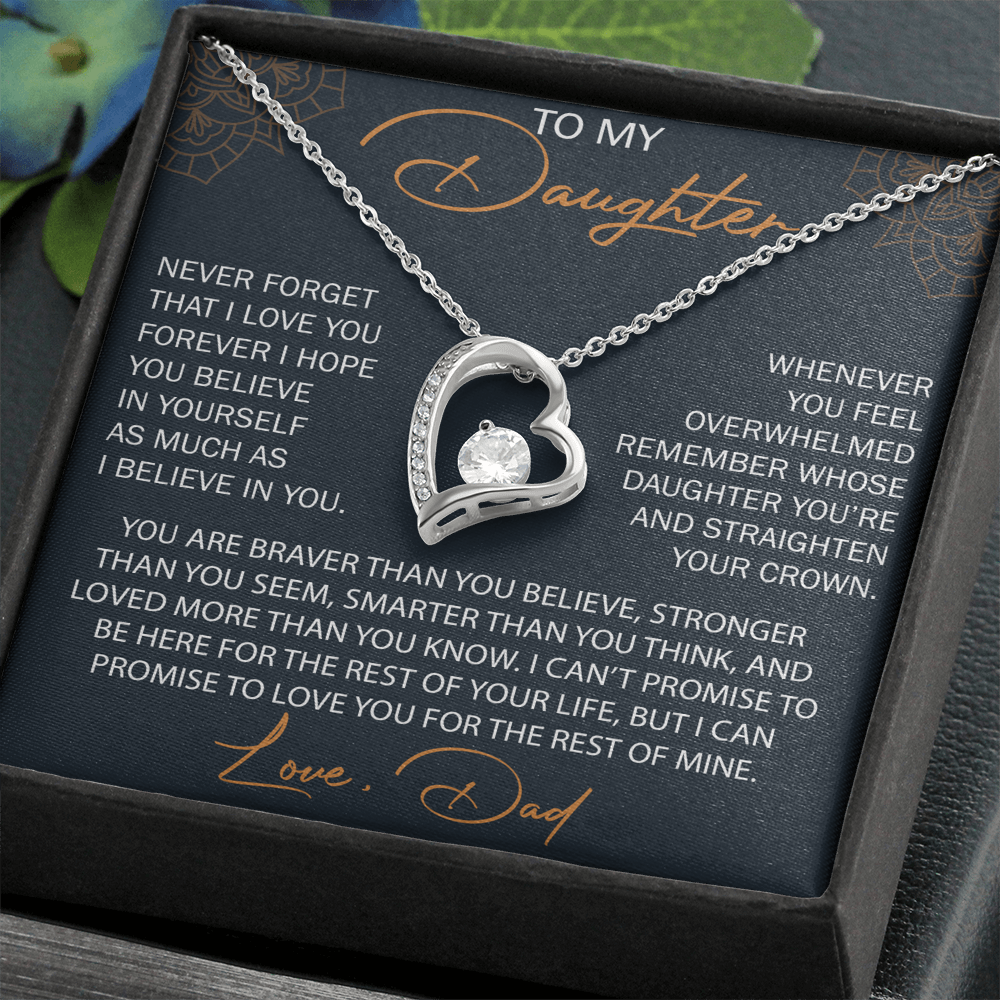 To My Daughter from Dad, Forever Love Necklace Necklace, Never Forget that I Love You