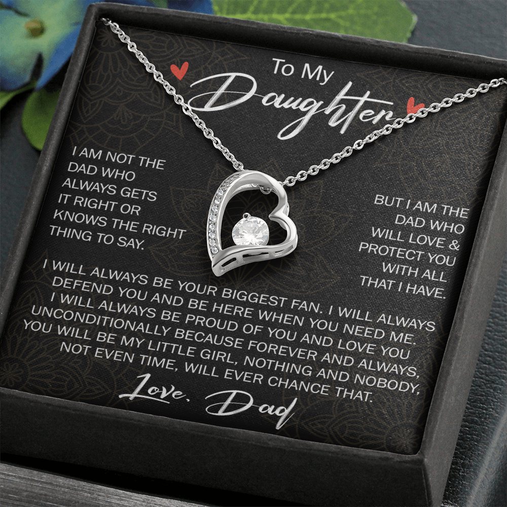 Forever Love Necklace For Loving Daughter from Dad - Unique Birthday Gift for Daughter, Graduation Gift for Little Girl