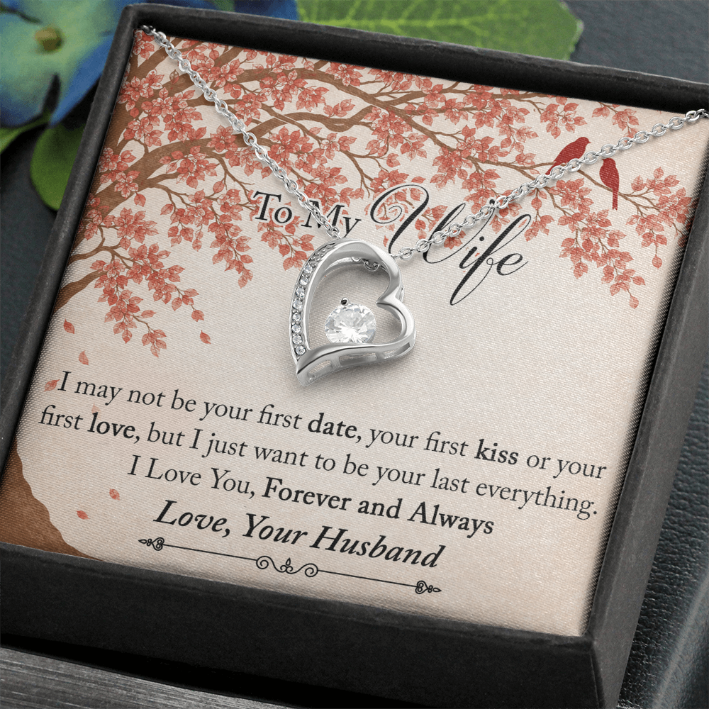 To My Wife Forever Love Necklace from Husband, Meaningful Gift for Soulmate, Partner. The Unique Present for Birthday, Wedding Anniversary, X-mas or any Special Occasion.