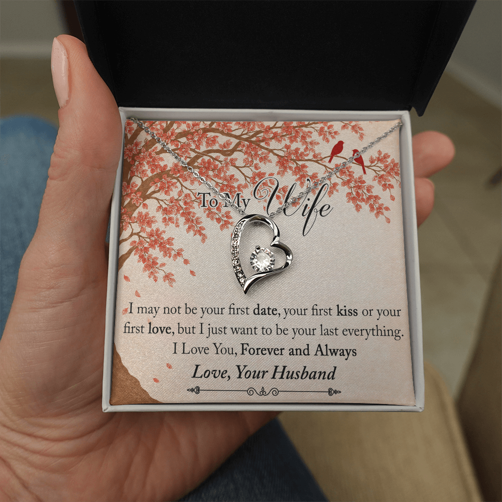 To My Wife Forever Love Necklace from Husband, Meaningful Gift for Soulmate, Partner. The Unique Present for Birthday, Wedding Anniversary, X-mas or any Special Occasion.