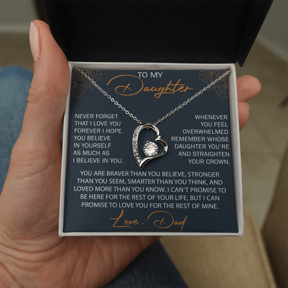 To My Daughter from Dad, Forever Love Necklace Necklace, Never Forget that I Love You