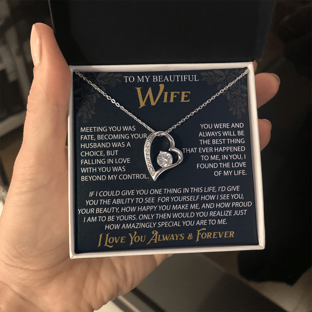 To My Wife Forever Love Necklace, Christmas Gifts For Women, Anniversary Gift For Wife