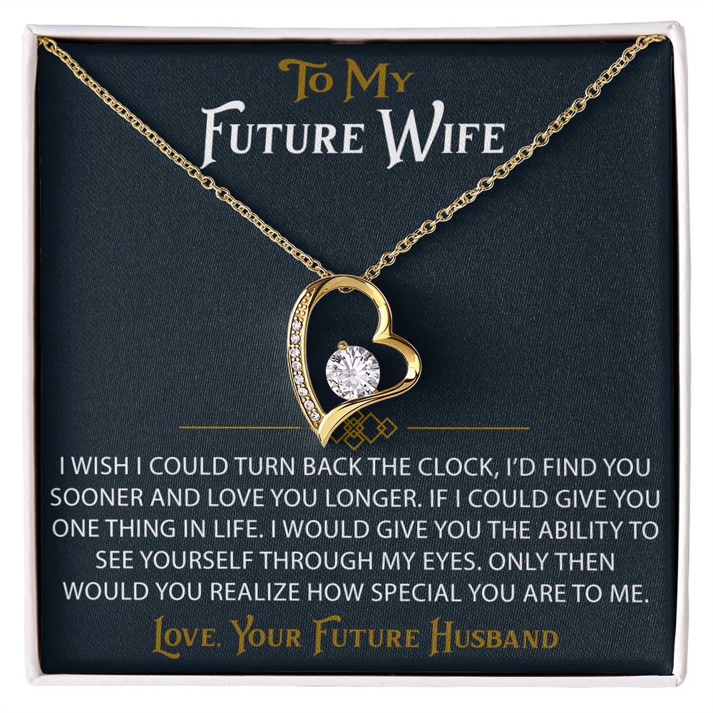 To My Future Wife Forever Love Heart Pendant Necklace Sentimental Gift for Bride (133562991407)