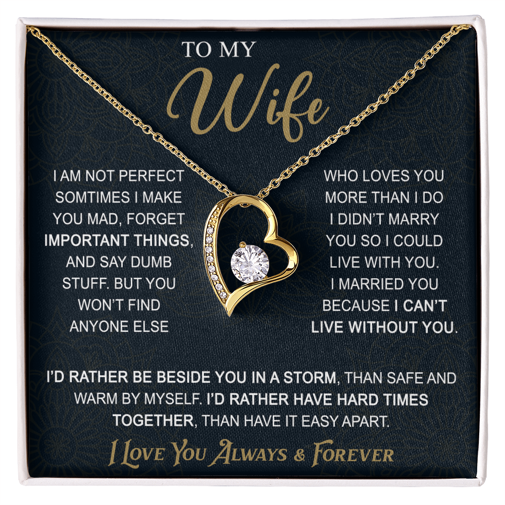 To My Wife Gift from Husband - Forever Love Necklace for Soulmate - Meaningful Gift for Birthday Valentine Wedding Anniversary.